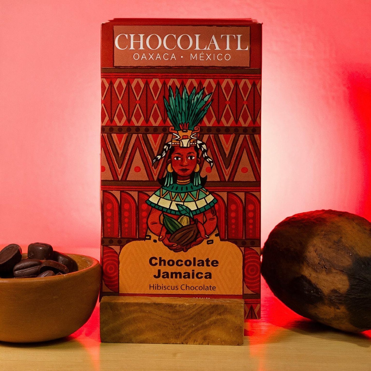 Chocolate Artesanal con Flor de Jamaica 70g | Oaxaca