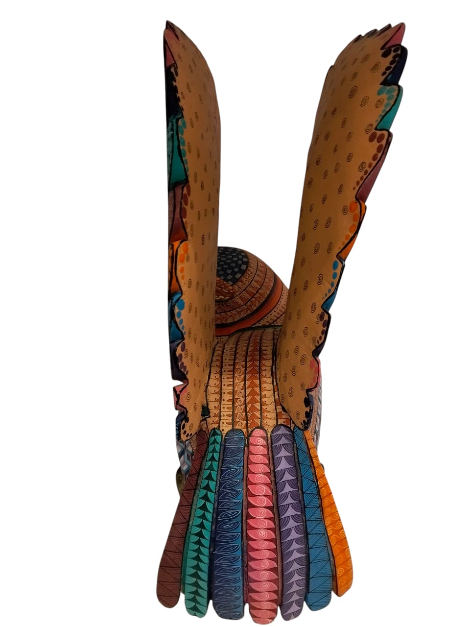 Alebrije de Búho con Alas Extendidas Tallado y Pintado a Mano