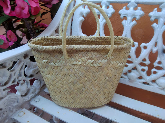 Bolsa de Mano de Palma Tejida Hecha a Mano