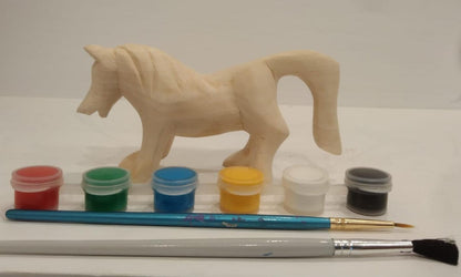 “Alebrije de Lobo Tallado a Mano – Kit para Pintar con Pinturas y Pinceles Incluidos”