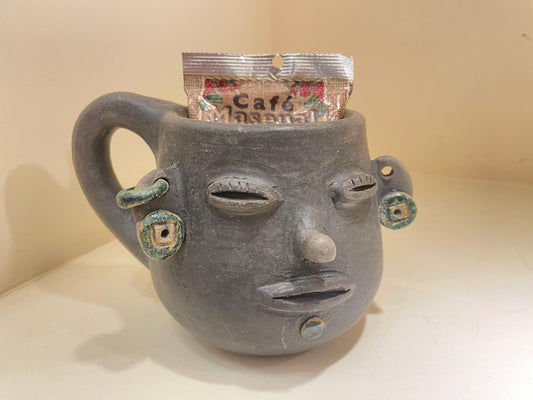 Taza de barro en forma de rostro humano – Santa María Atzompa Oaxaca