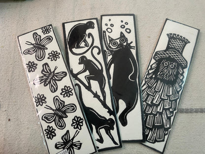 Separadores de libro en papel de algodón con técnica de xilografía – arte gráfico artesanal mexicano