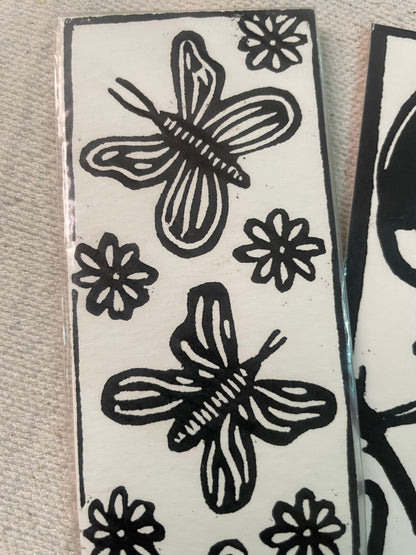 Separadores de libro en papel de algodón con técnica de xilografía – arte gráfico artesanal mexicano
