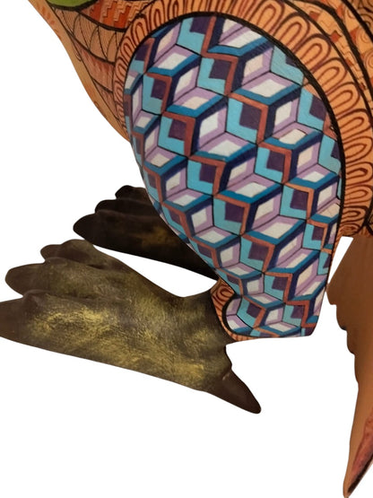 Alebrije de Búho con Alas Extendidas Tallado y Pintado a Mano