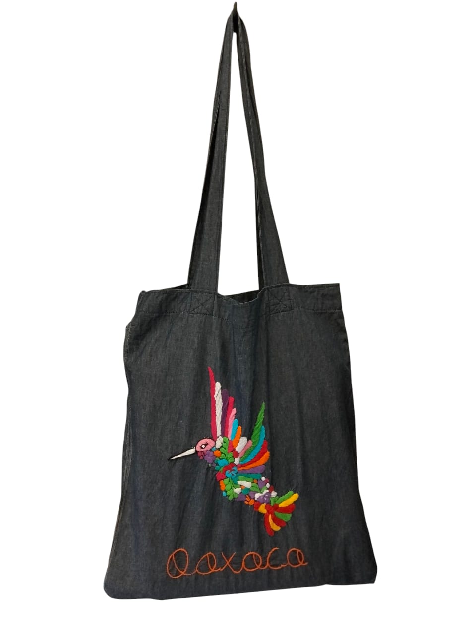 Bolsa Tote de Manta Fina Bordada a Mano