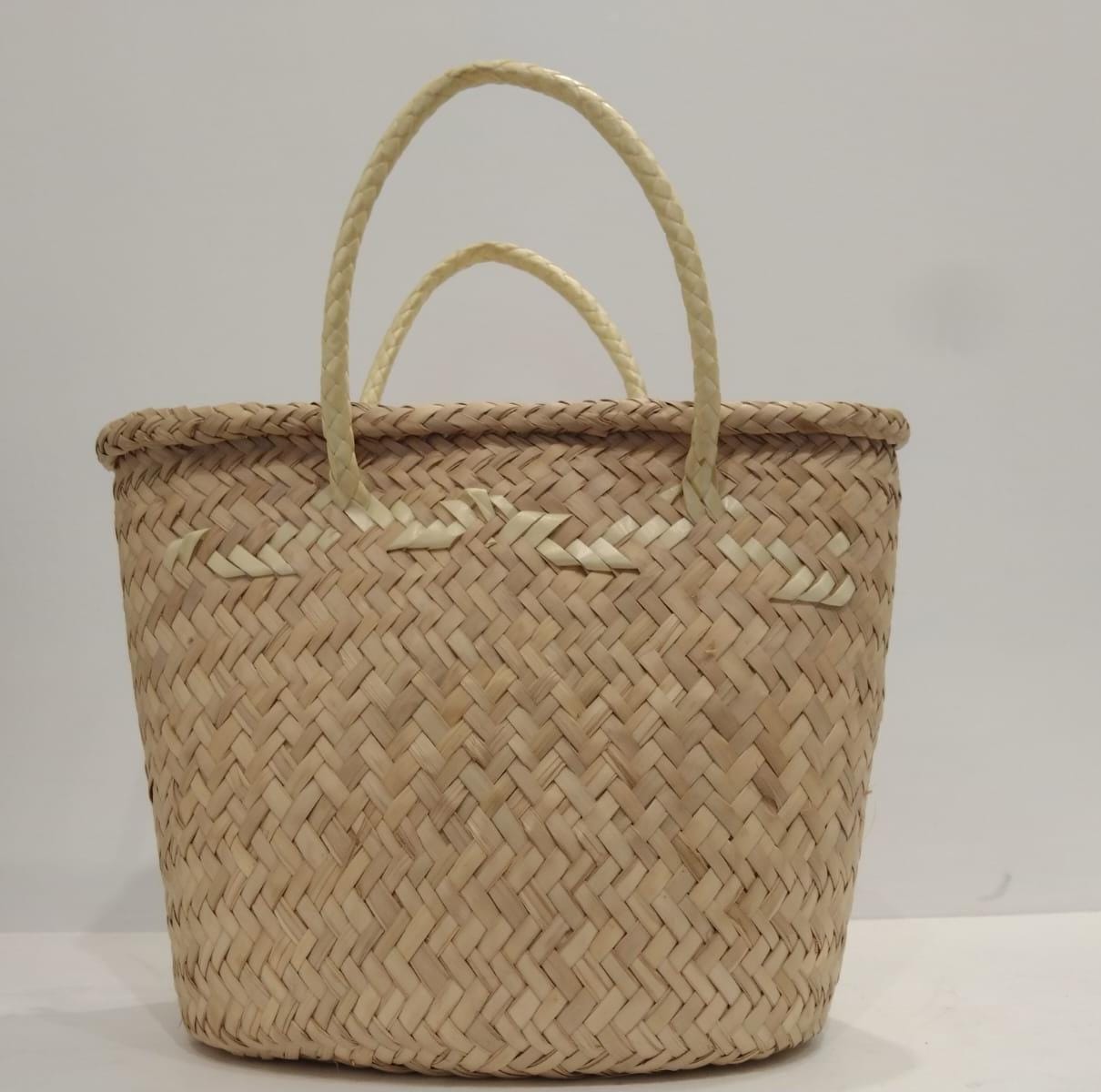 Bolsa de Mano de Palma Tejida Hecha a Mano