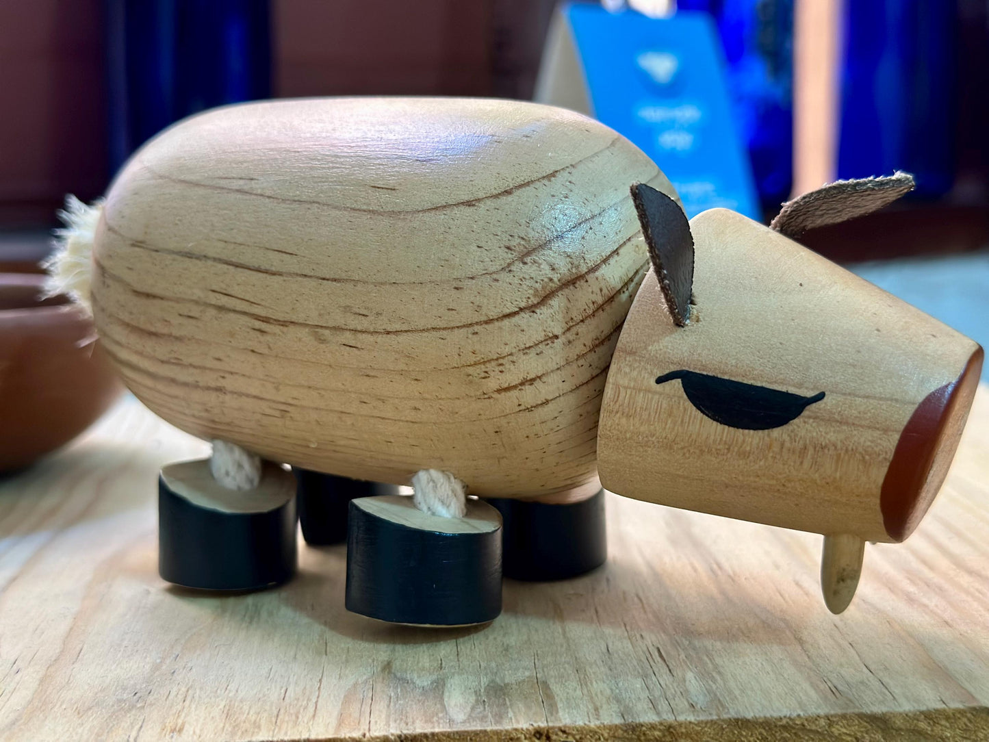 Puerquito tierno Juguete de Madera Artesanal