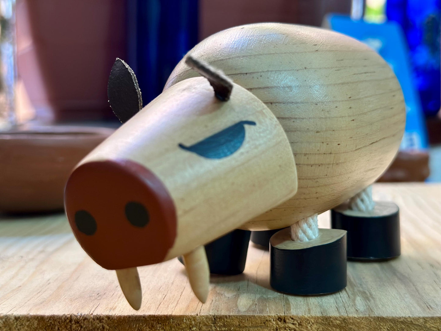 Puerquito tierno Juguete de Madera Artesanal